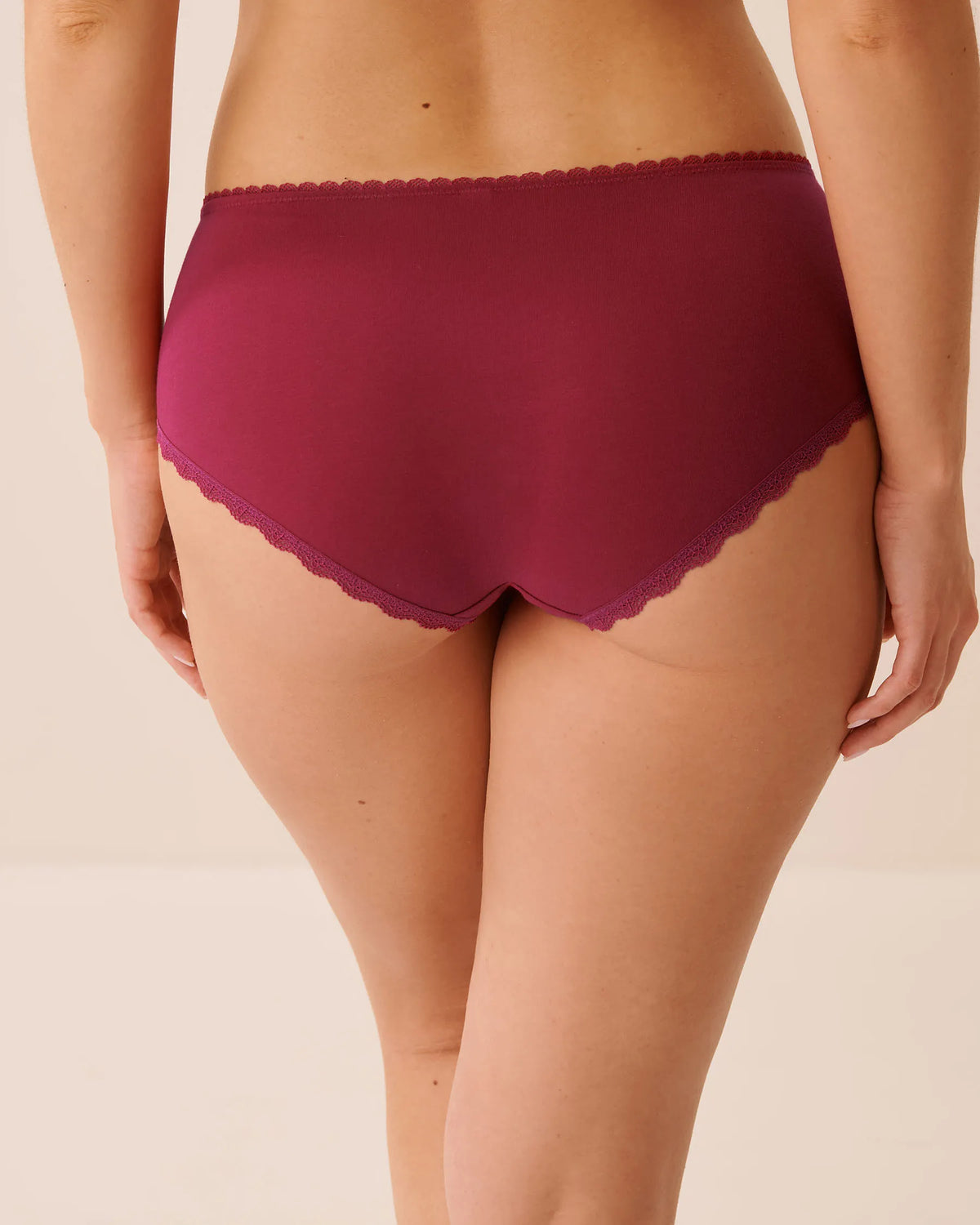 La Vie en Rose Cerise Women Cotton And Lace Detail Hiphugger Panty SKU: 20100800_60184 Image 02