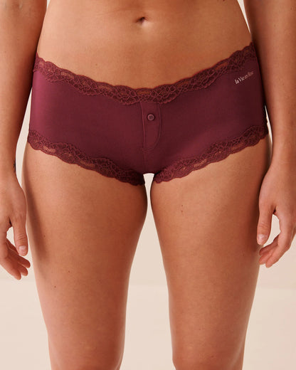 La Vie en Rose Beaujolais Women Super Soft Lace Trim Boyshort Panty SKU: 20100805_60123 Image 01
