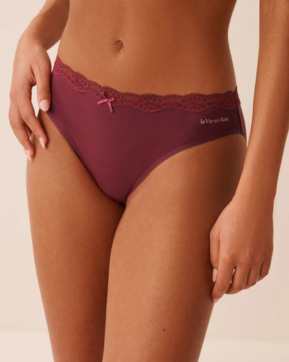 La Vie en Rose Beaujolais Women Super Soft Lace Trim Bikini Panty SKU: 20100807_60123 Image 01