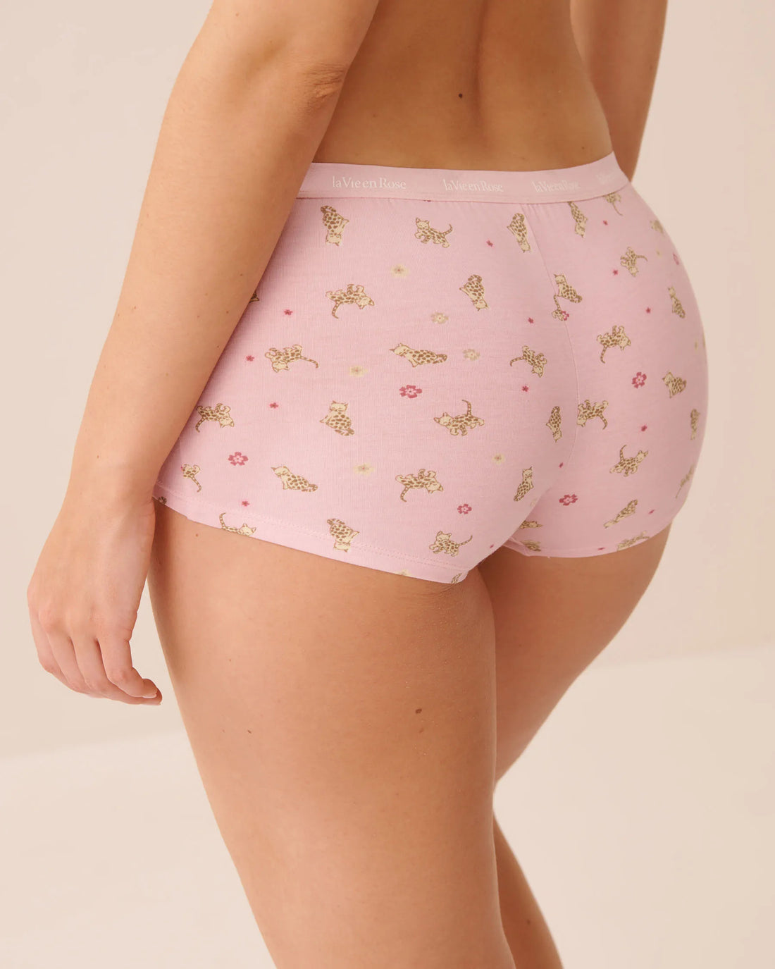 La Vie en Rose Pale Lilac Cat Women Cotton Boyshort Panty SKU: 20100811_P50110 Image 02