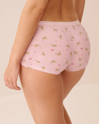 La Vie en Rose Pale Lilac Cat Women Cotton Boyshort Panty SKU: 20100811_P50110 Image 02
