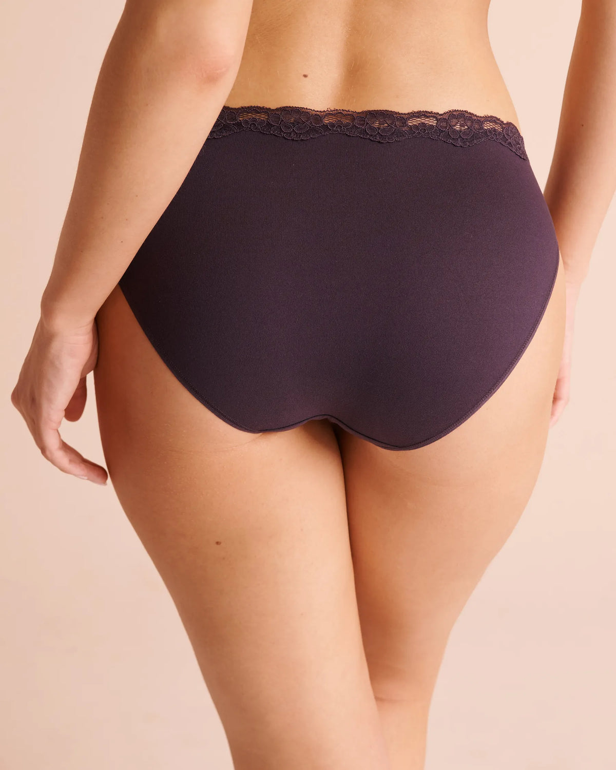 La Vie en Rose Plum Perfect Women Super Soft Lace Trim Bikini Panty SKU: 20100825_50103 Image 02