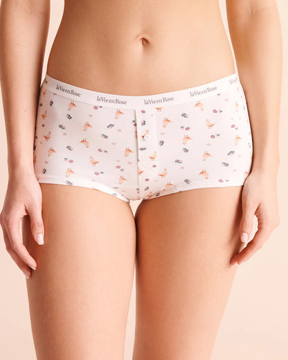 La Vie en Rose Snow White Little Chickens Women Cotton Boyshort Panty SKU: 20100845_P10645 Image 01