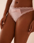 Mesh and Lace Trim Thong Panty with Bow_20200541_60042_01