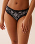 La Vie en Rose_Black & White Flowers_Microfiber and Lace Trim Cheeky Panty_20200674_P00439_01