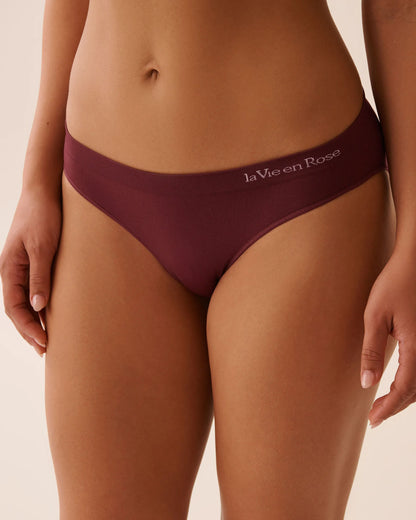La Vie en Rose_Burgundy_Seamless Fabric Bikini Panty_20200690_50062_01