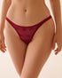La Vie en Rose_Savvy Red_Bow-Detail Mesh and Lace Trim Thong Panty_20200706_60215_01