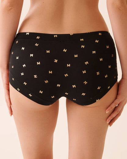 La Vie en Rose_Black Beauty &amp; Gold Bows_Modal Boyleg Panty_20200714_P00475_02