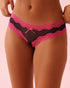 La Vie en Rose_Black Beauty_Heart-shaped Microfiber and Lace Trim Cheeky Panty_20200739_00001_01