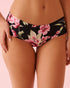 La Vie en Rose_Black & Pink Flowers_Microfiber Invisible Hiphugger Panty_20200745_P00489_01