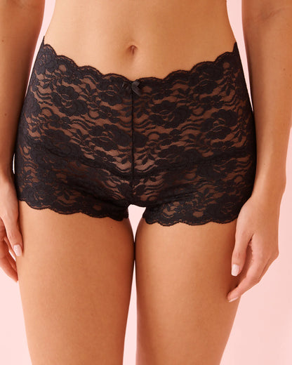 La Vie en Rose_Black Beauty_Lace High Waist Boyshort Panty_20200752_00001_01