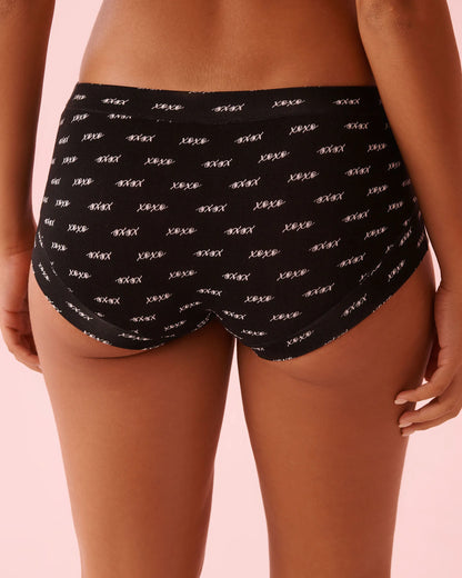 La Vie en Rose_Black Beauty Xoxo_Modal Boyshort Panty_20200758_P00496_02