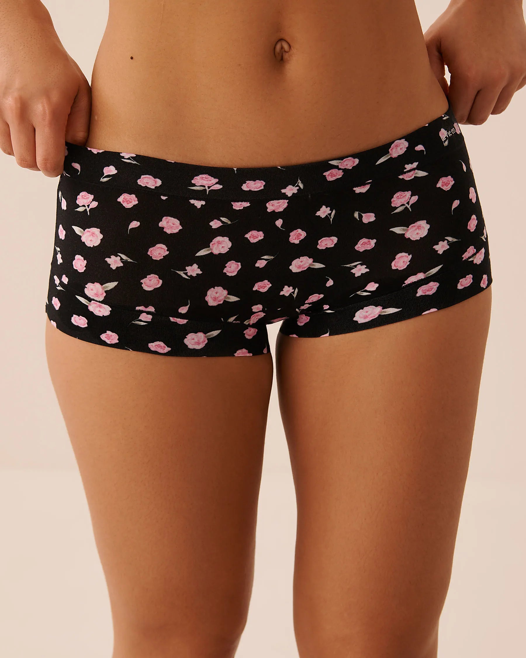 La Vie en Rose Black Beauty Rosettes Women Modal Boyshort Panty SKU: 20200802_P00518 Image 01