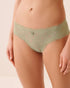 La Vie en Rose Desert Sage Ditsy Rosettes Women Microfiber And Lace Trim Cheeky Panty SKU: 20200810_P30152 Image 01
