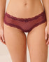La Vie en Rose Burgundy Women Swiss Dot Mesh And Lace Trim Cheeky Panty SKU: 20200828_50062 Image 01