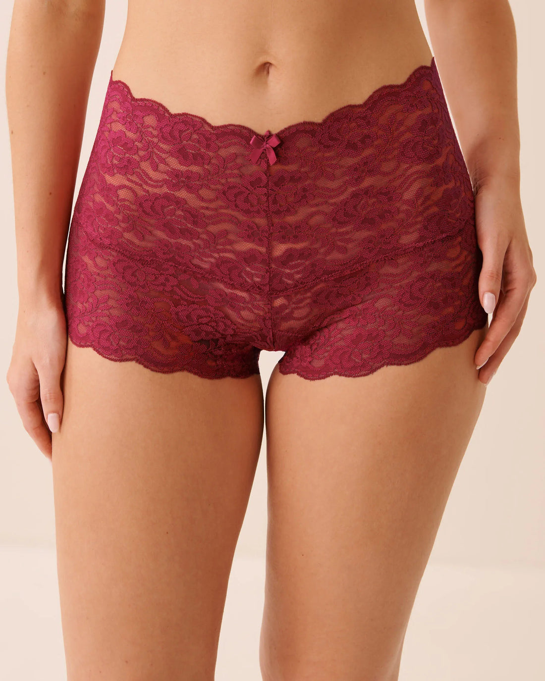 La Vie en Rose Cerise Women Lace High Waist Boyshort Panty SKU: 20200845_60184 Image 01