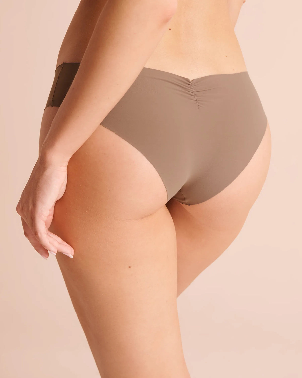 La Vie en Rose Deep Taupe Women Microfiber Invisible Cheeky Panty SKU: 20200857_20094 Image 02