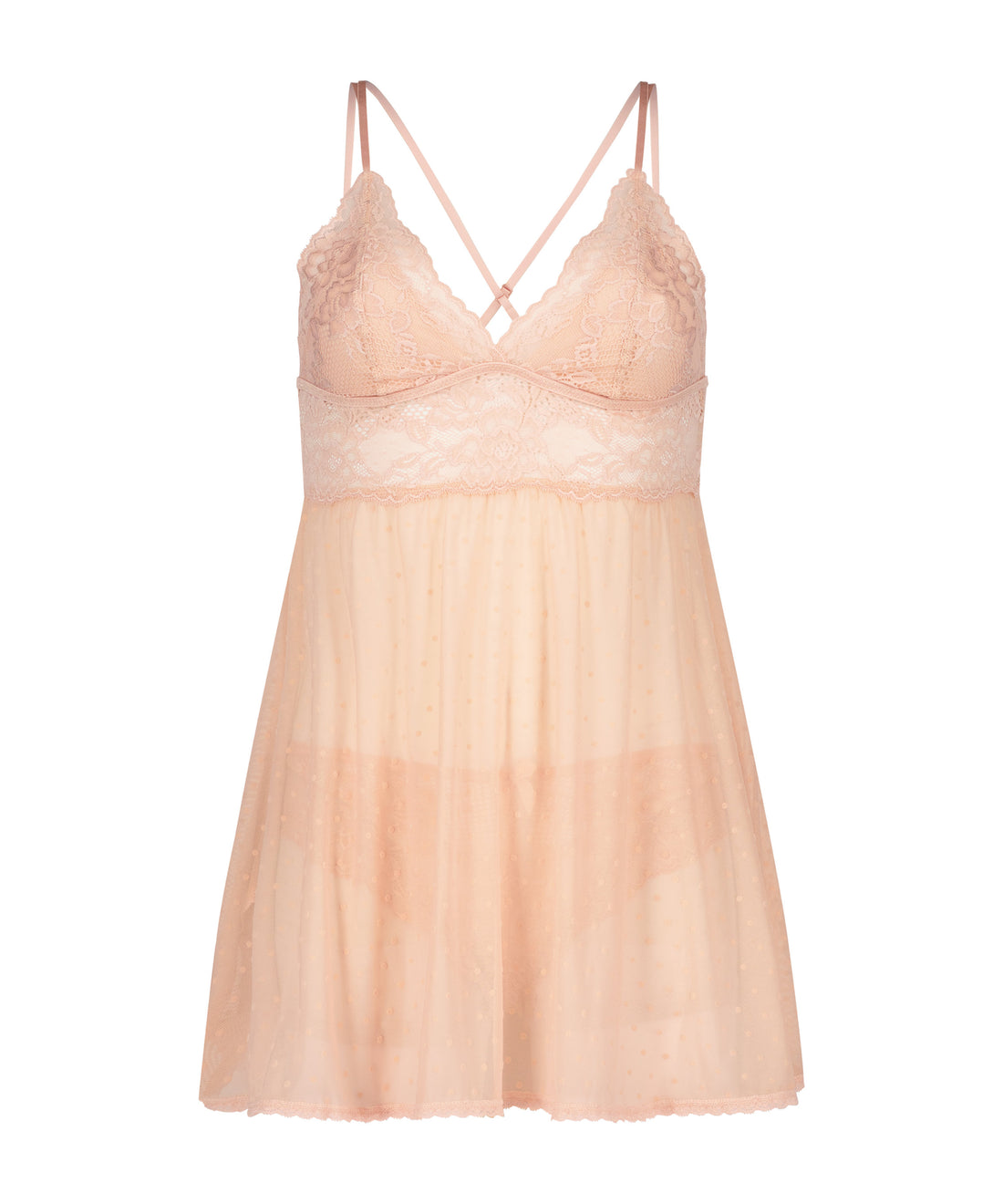 Dot Mesh Lace Beatriz Babydoll_202356_Peach Skin_01