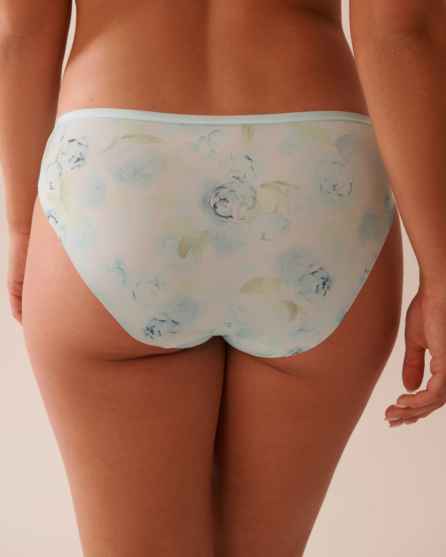 La Vie en Rose_Clearwater Multi Roses_Microfiber Sleek Back Bikini Panty_20300410_P40445_02