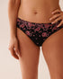 La Vie en Rose_Pink & Black Flowers_Microfiber and Mesh Sleek Back Bikini Panty_20300416_P00434_01