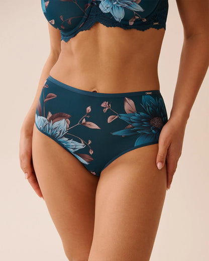 La Vie en Rose_Reflecting Mix Flowers_Microfiber Sleek Back High Waist Bikini Panty_20300441_P40478_01