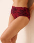 La Vie en Rose_Savvy Red Flowers_Microfiber Sleek Back High Waist Bikini Panty_20300460_P60419_01