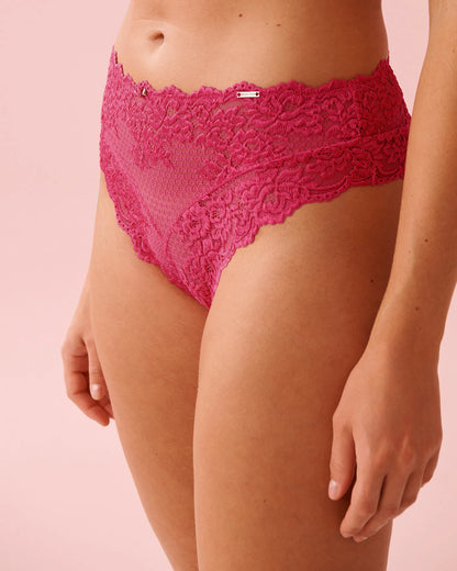 La Vie en Rose_Fuchsia Rose_Lace High Waist Cheeky Panty_20300486_60228_01