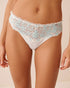 La Vie en Rose Blue & White Floral Embroidery Women Ruffled Embroidered Mesh Brazilian Panty SKU: 20300491_P10586 Image 01