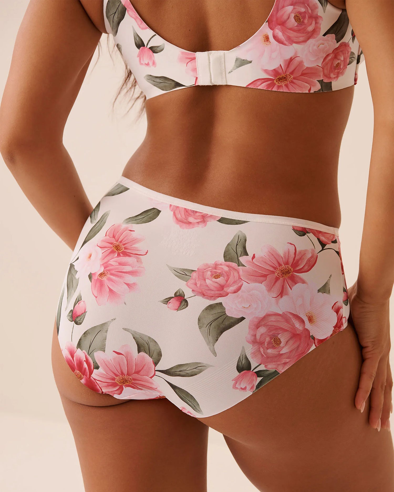 La Vie en Rose Snow White Flowers Women Microfiber Sleek Back High Waist Bikini Panty SKU: 20300495_P10585 Image 02