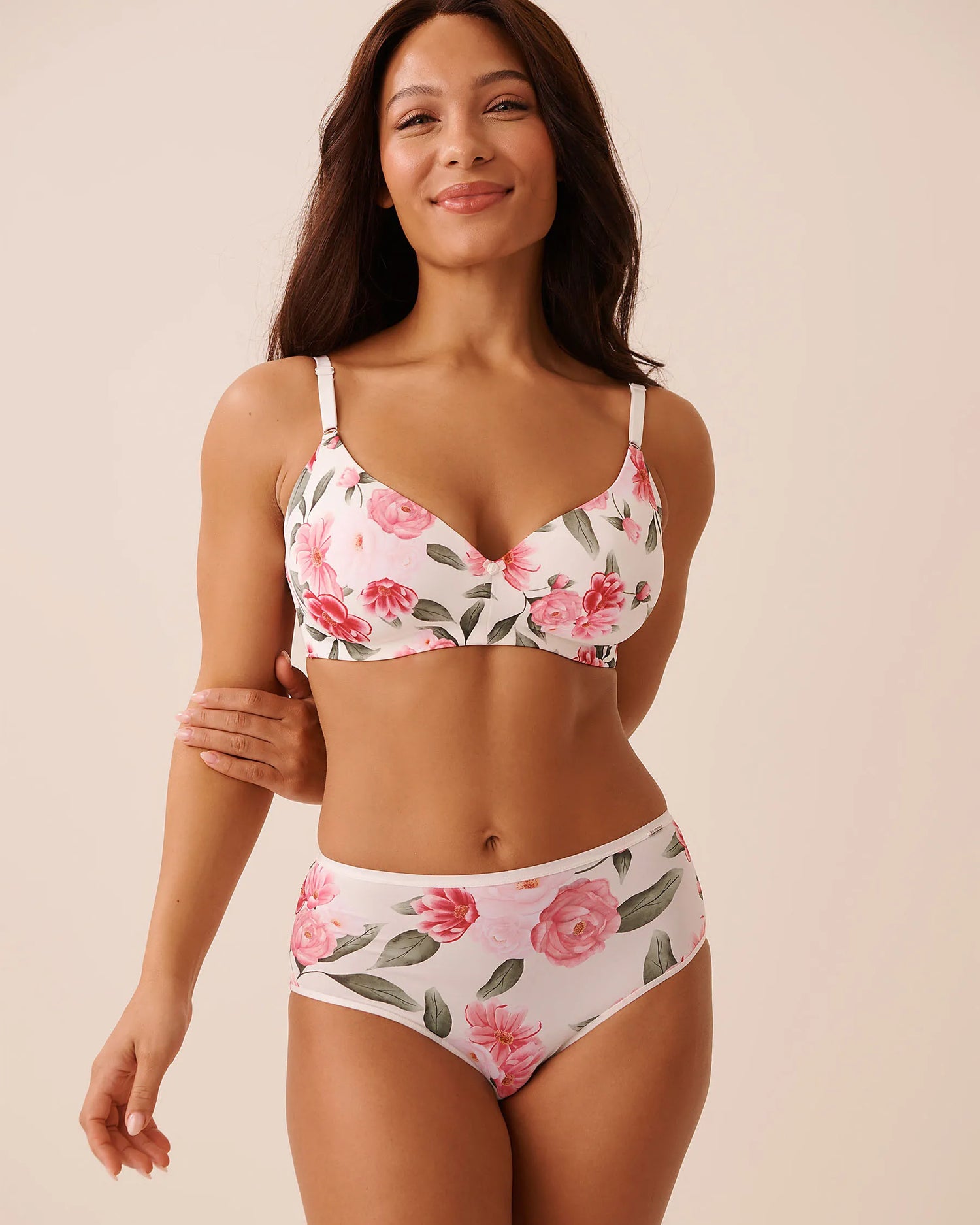 La Vie en Rose Snow White Flowers Women Microfiber Sleek Back High Waist Bikini Panty SKU: 20300495_P10585 Image 04