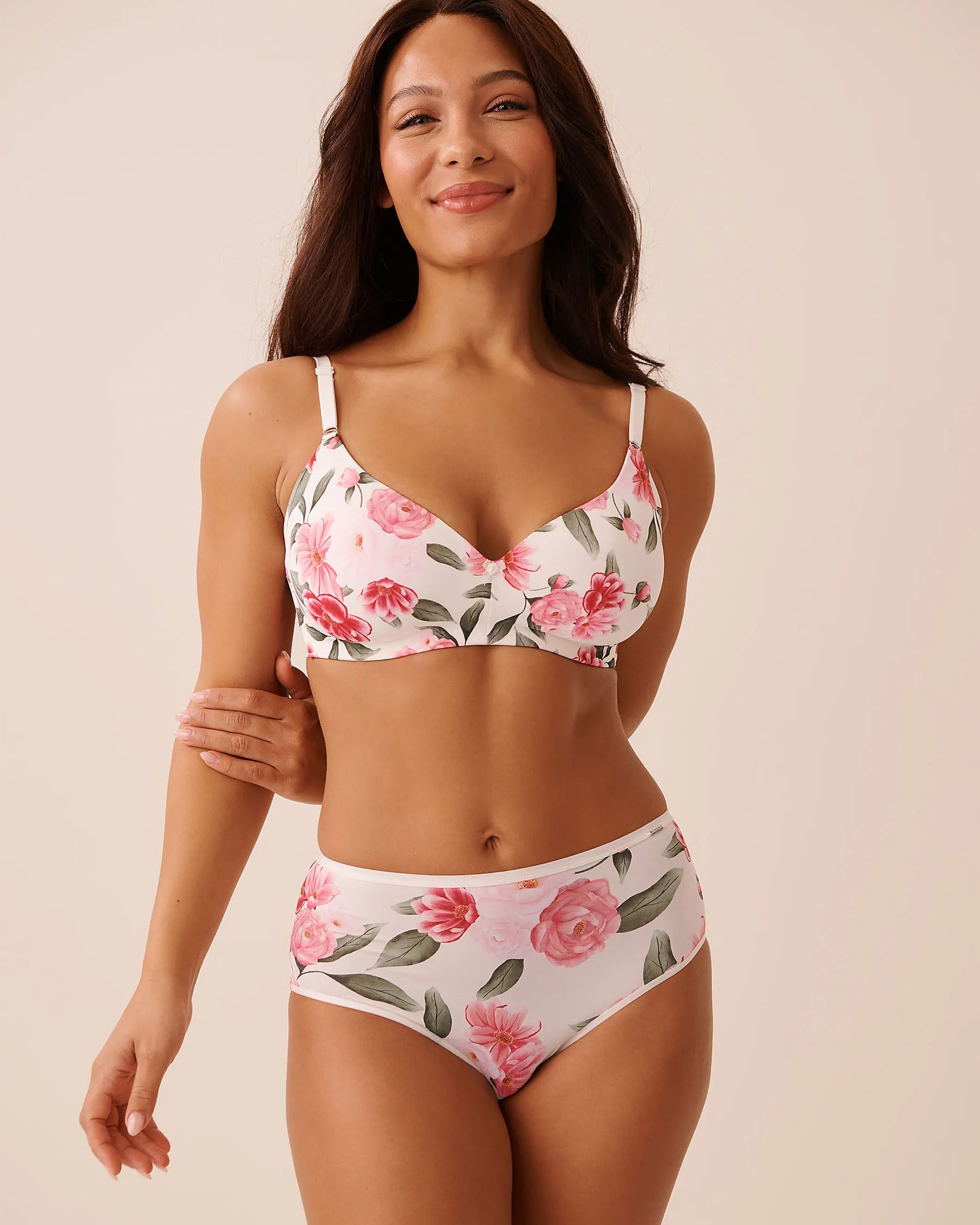 La Vie en Rose Snow White Flowers Women Microfiber Sleek Back High Waist Bikini Panty SKU: 20300495_P10585 Image 04