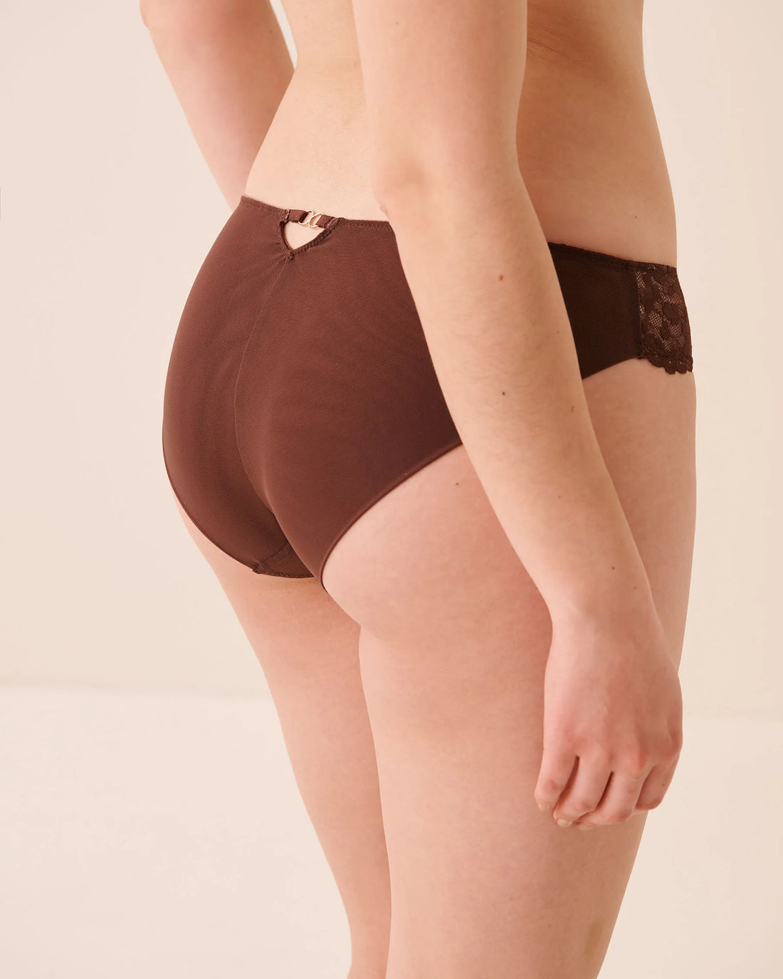 La Vie en Rose Brown Stone Women Cut-Out Lace &amp; Mesh Bikini Panty SKU: 20300525_20131 Image 02