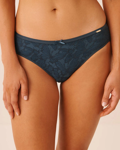 La Vie en Rose Midnight Navy Women Microfiber And Lace Sleek Back Bikini Panty SKU: 20300532_40008 Image 01