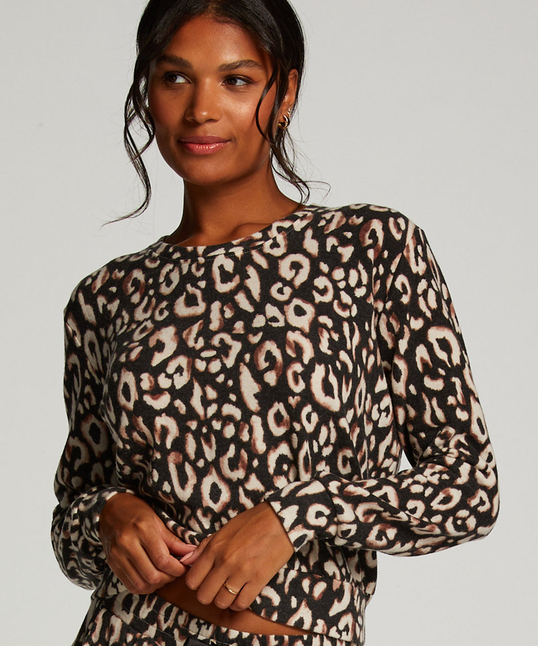 Jersey Long Sleeved Pyjama Top_203203_Black_01