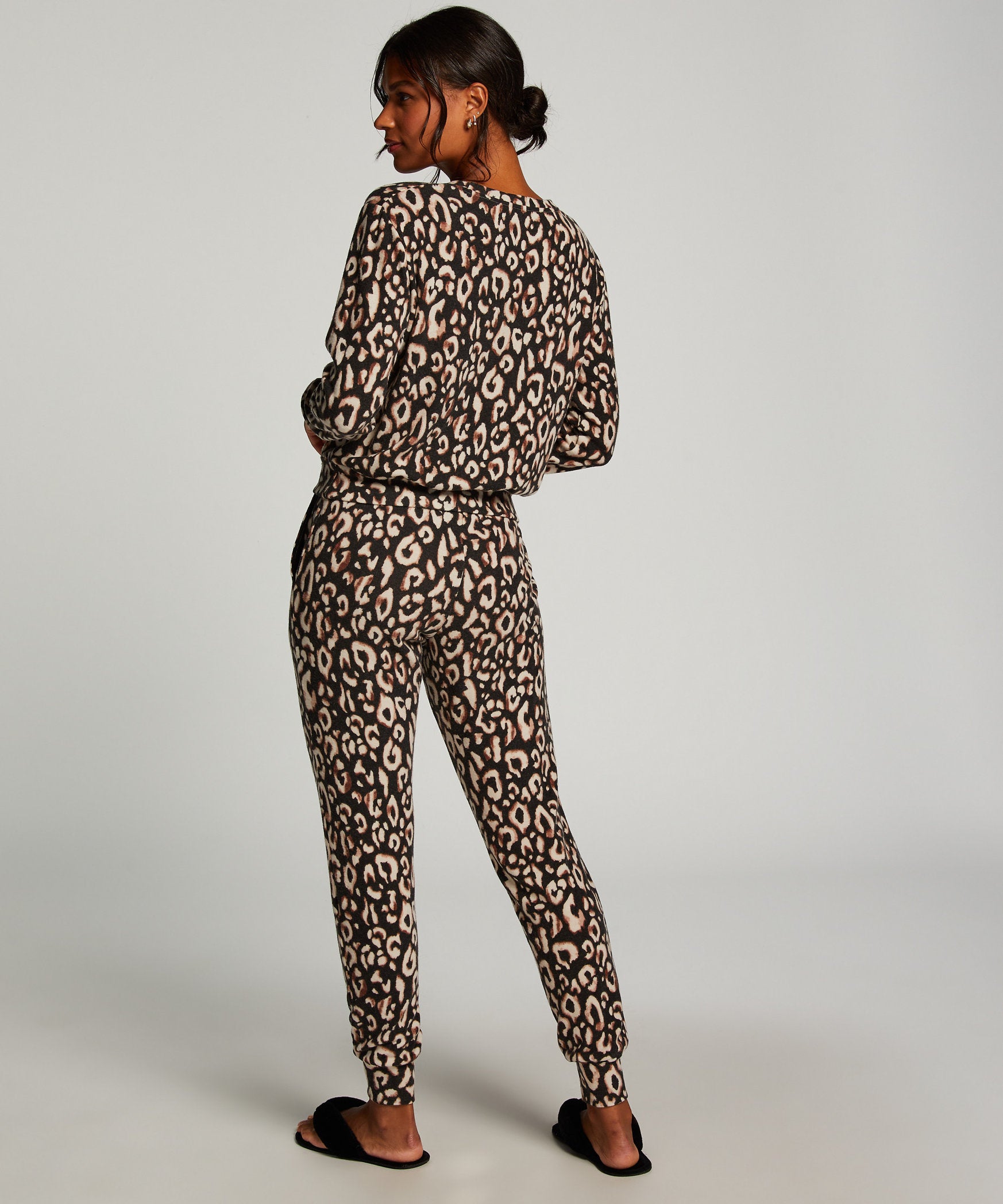 Jersey Long Sleeved Pyjama Top_203203_Black_04
