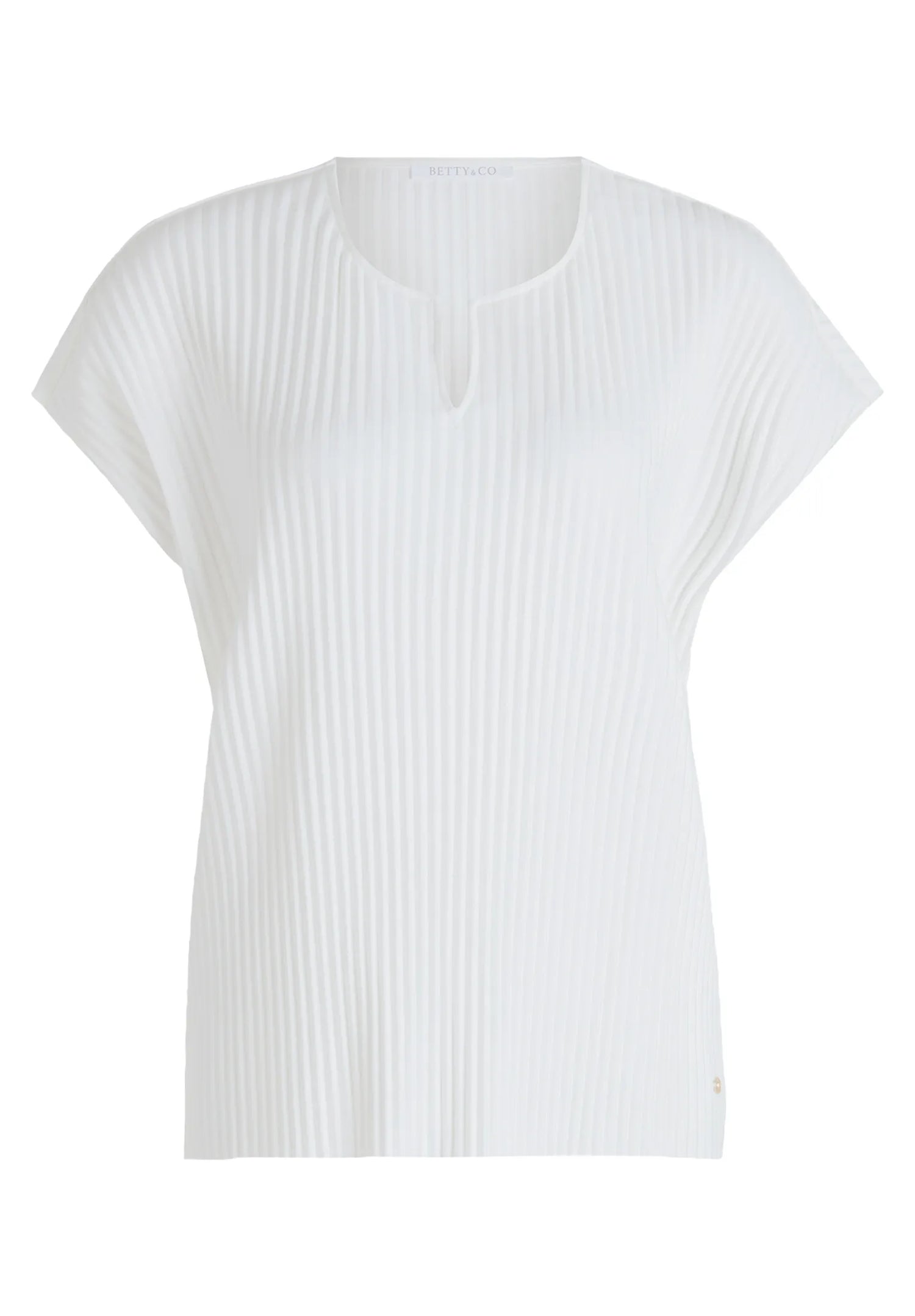 Betty Barclay Offwhite Women Short-Sleeved Pleated Shirt SKU: 2035-3185_1014 Image 01
