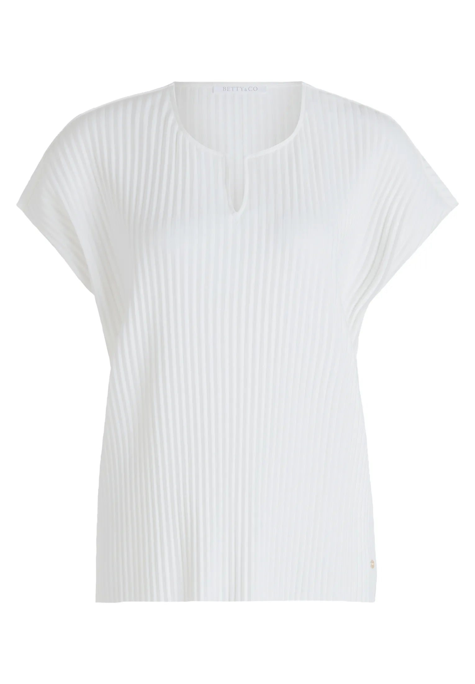 Betty Barclay Offwhite Women Short-Sleeved Pleated Shirt SKU: 2035-3185_1014 Image 01