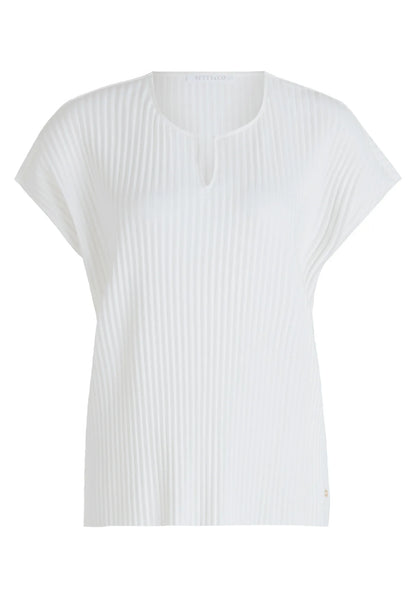 Betty Barclay Offwhite Women Short-Sleeved Pleated Shirt SKU: 2035-3185_1014 Image 01
