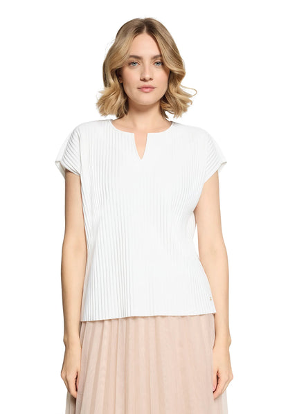 Betty Barclay Offwhite Women Short-Sleeved Pleated Shirt SKU: 2035-3185_1014 Image 02
