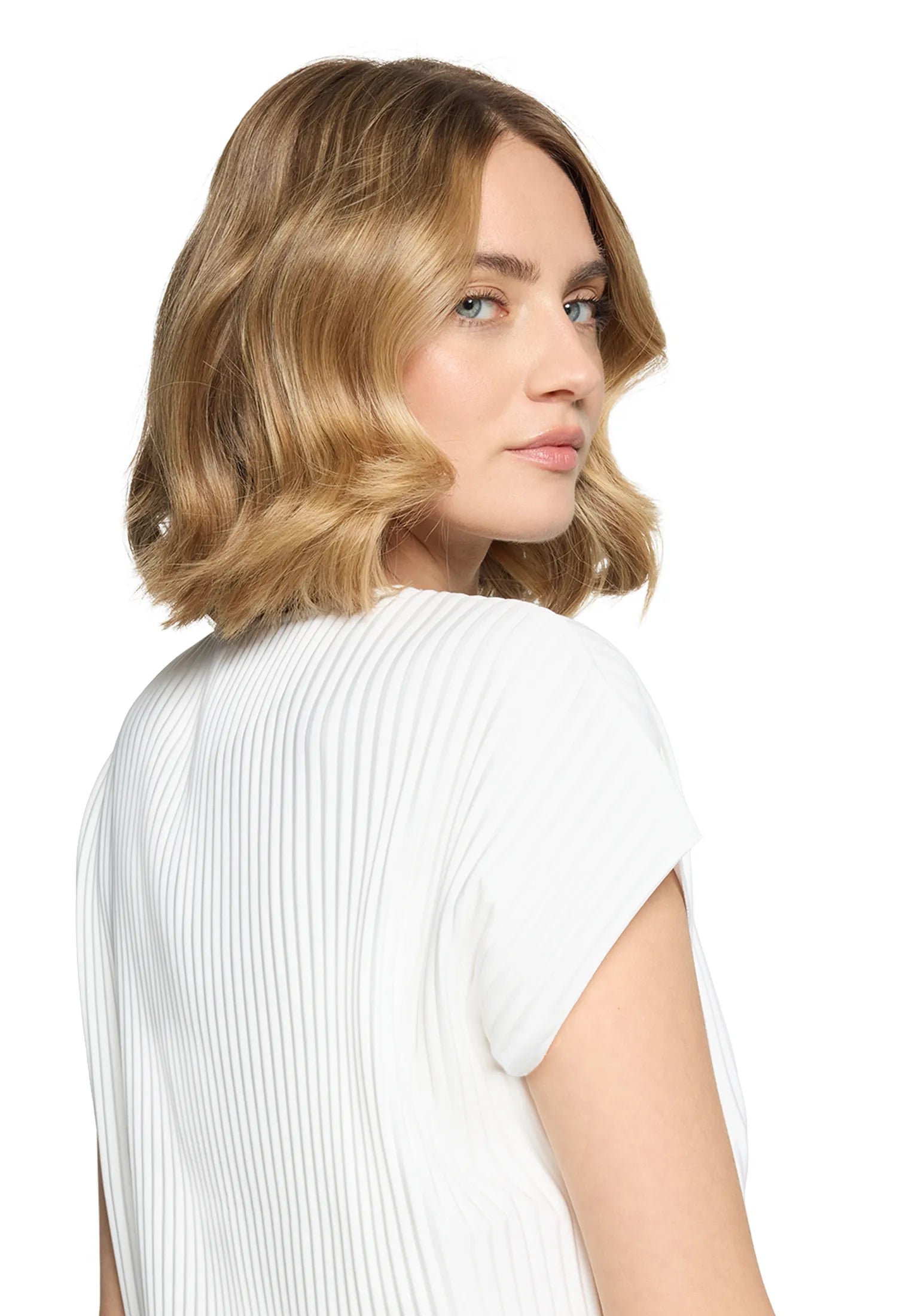 Betty Barclay Offwhite Women Short-Sleeved Pleated Shirt SKU: 2035-3185_1014 Image 07