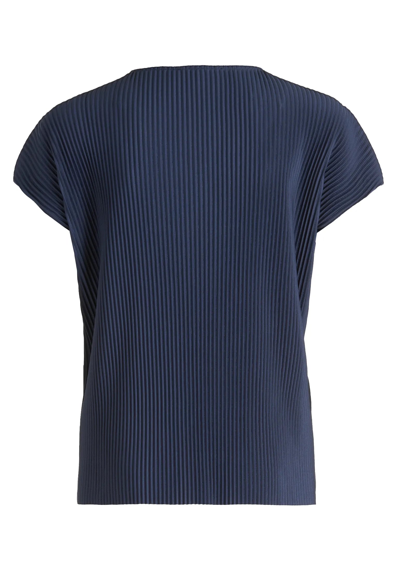 Betty Barclay Navy Blue Women Short-Sleeved Pleated Shirt SKU: 2035-3185_8543 Image 03