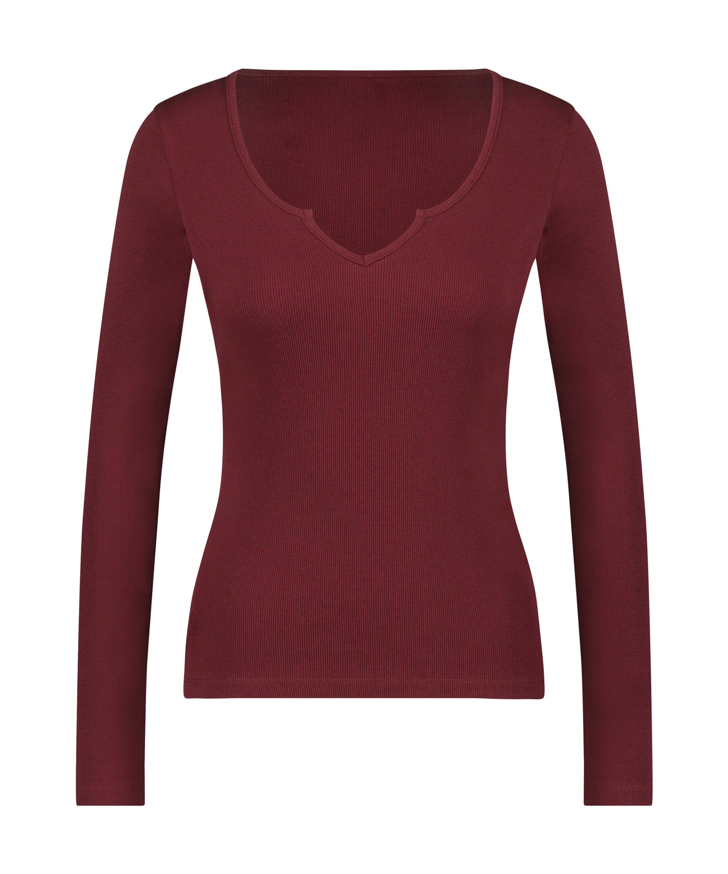 Top Long Sleeve Round V Neck_204171_Windsor Wine_05