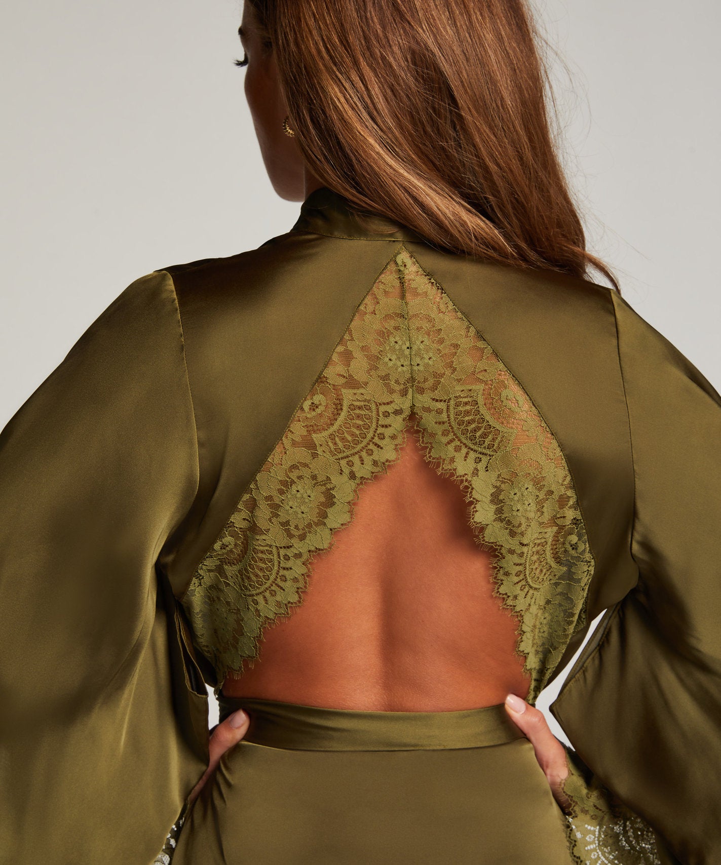 Kimono Long Satin Lace Back_204173_Sphagnum_04