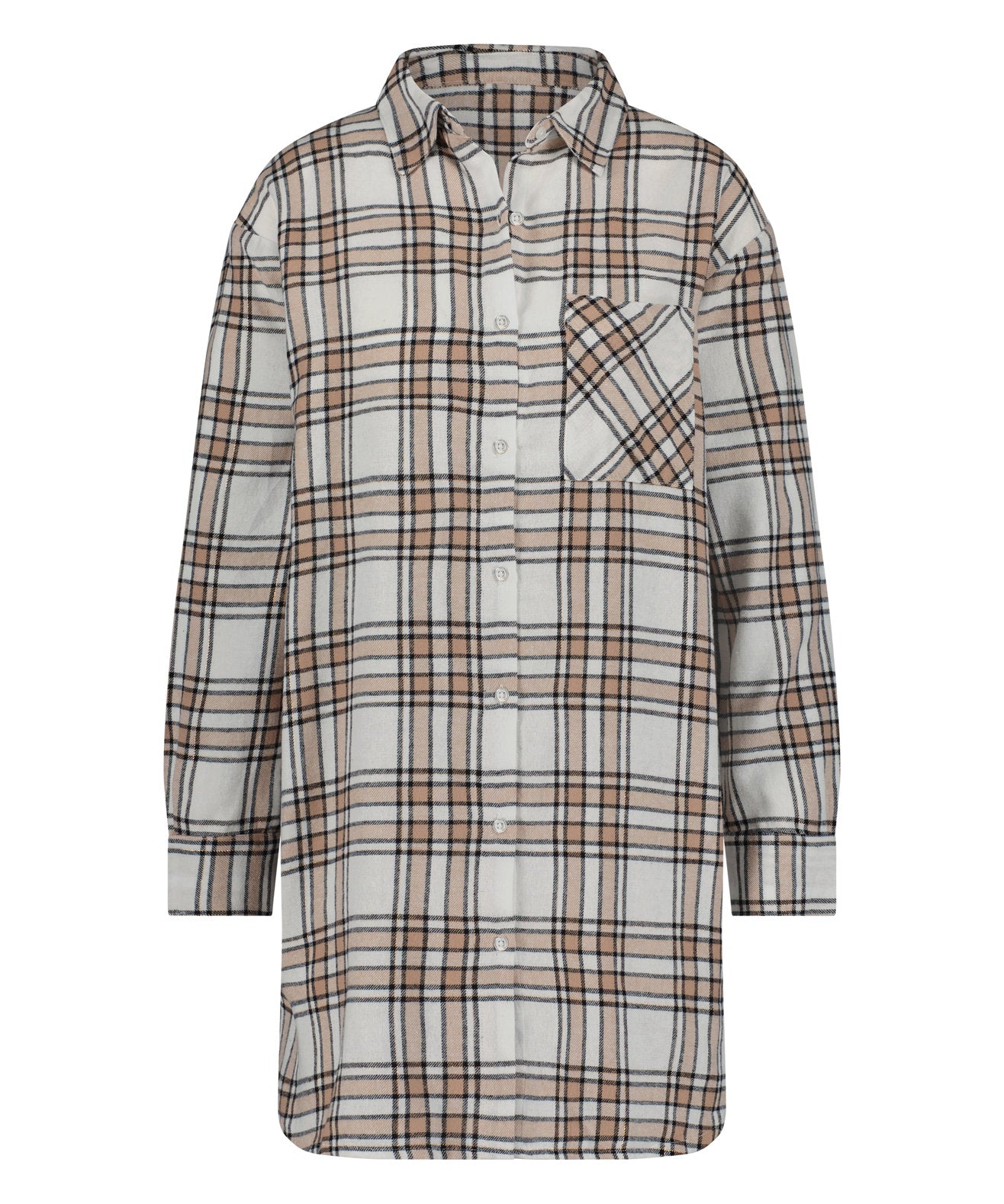 Ns Long Sleeve Boyfriend Twill Check_204185_Oatmeal Melee_04