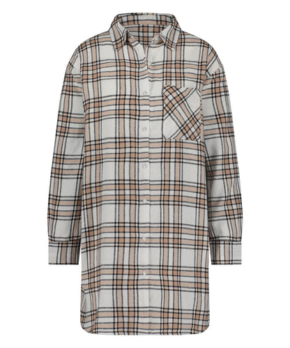 Ns Long Sleeve Boyfriend Twill Check_204185_Oatmeal Melee_04