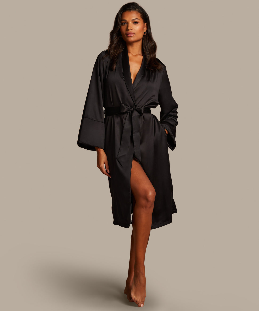 Robe Long Satin Fleece_204188_Black_01
