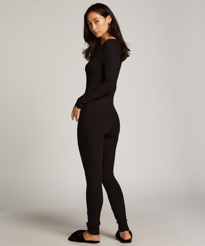 Onesie Slim Rib Henley_204195_Black_03