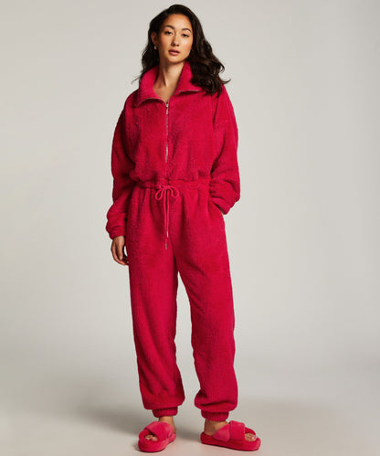 Onesie Fluffy Fleece Zip Up_204197_Bright Rose_06