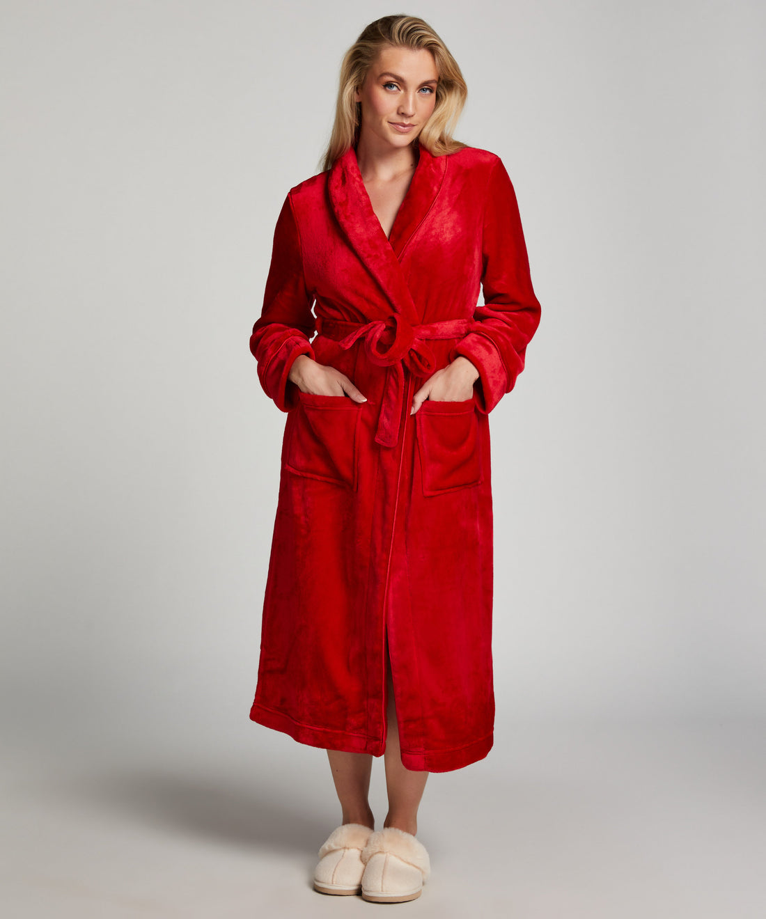 Robe Long Flannel Fleece_204236_Goji Berry_01