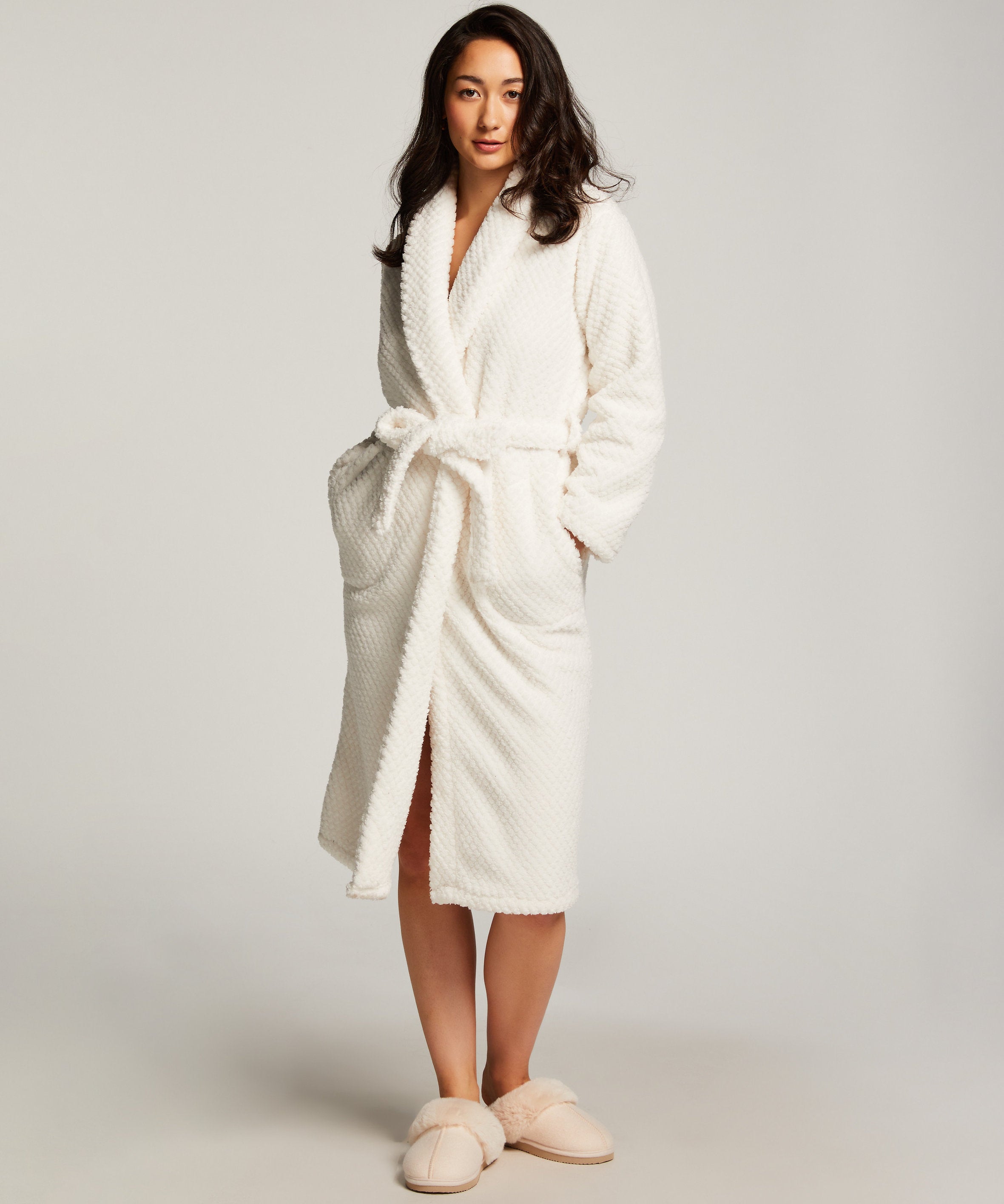 Robe Long Sherpa Fleece_204237_Snow White_01